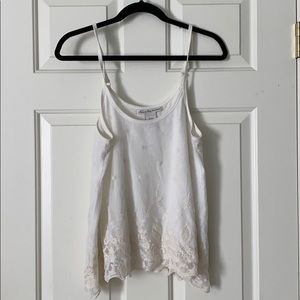 White lace layered tank top